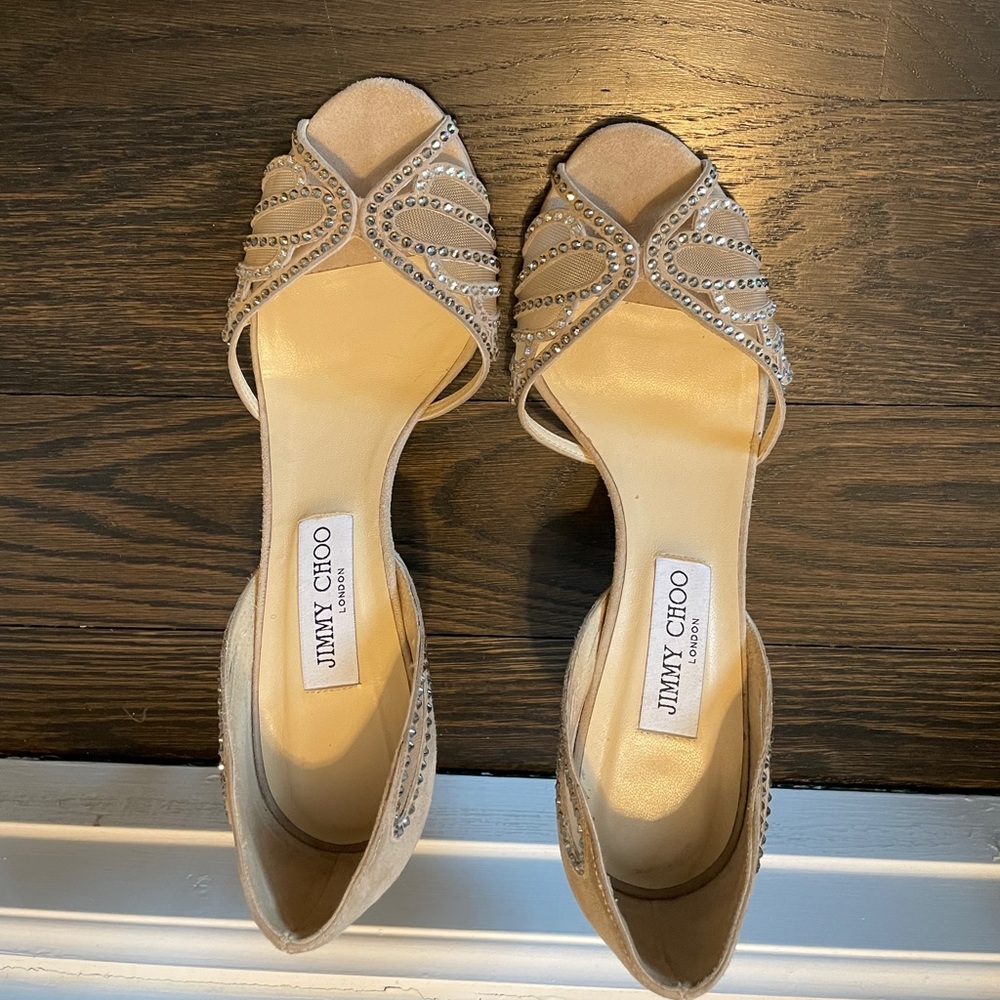Jimmy Choo - Neutral Suede heels - Size 40 - New